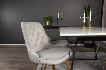 Estelle spisebord med 4 Velvet Deluxe fløyelsstoler - Møbler - Bord - Spisegrupper