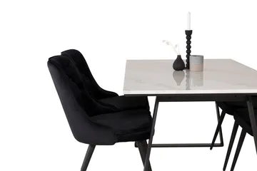 Estelle spisebord med 4 Velvet Deluxe fløyelsstoler - Møbler - Bord - Spisegrupper
