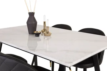 Estelle spisebord med 4 Velvet Deluxe spisestoler - Møbler - Bord - Spisegrupper