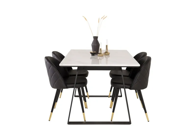 Estelle spisebord med 4 Velvet Deluxe spisestoler - Møbler - Bord - Spisegrupper