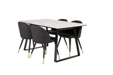 Estelle spisebord med 4 Velvet Deluxe spisestoler - Møbler - Bord - Spisegrupper