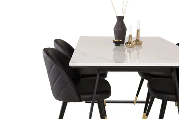 Estelle spisebord med 4 Velvet Deluxe spisestoler - Møbler - Bord - Spisegrupper