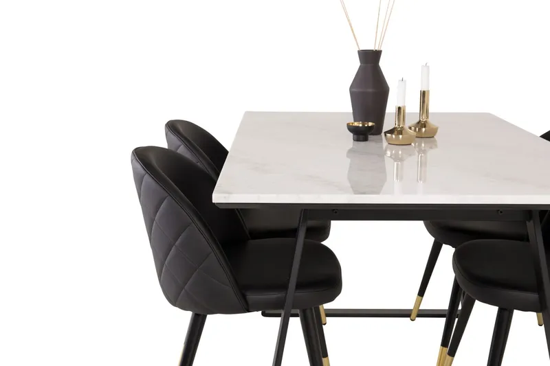 Estelle spisebord med 4 Velvet Deluxe spisestoler - Møbler - Bord - Spisegrupper
