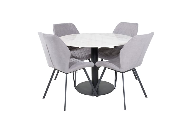 Estelle Spisegruppe 106 cm Rund med 4 Gemma Stoler - Sort - Møbler - Bord - Spisegrupper