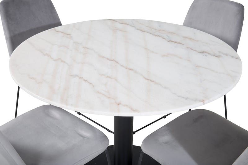 Estelle Spisegruppe 106 cm Rund med 4 Muce Stoler - Sort - Møbler - Bord - Spisegrupper