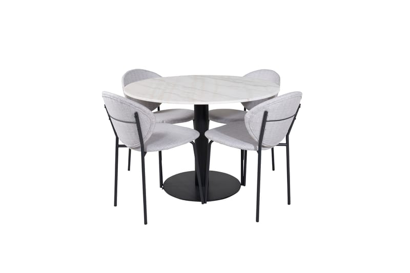 Estelle Spisegruppe 106 cm Rund med 4 Vault Stoler - Sort - Møbler - Bord - Spisegrupper