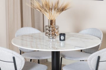 Estelle Spisegruppe 106 cm Rund med 4 Vault Stoler - Sort - Møbler - Bord - Spisegrupper