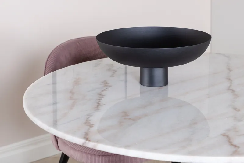 Estelle Spisegruppe 106 cm Rund med 4 Velvet Stoler - Sort - M øbler - Bord - Spisegrupper