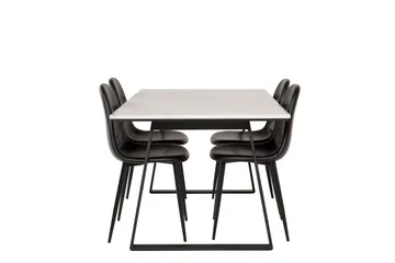 Estelle Spisegruppe 140 cm Rektangulær med 4 Polar Stoler