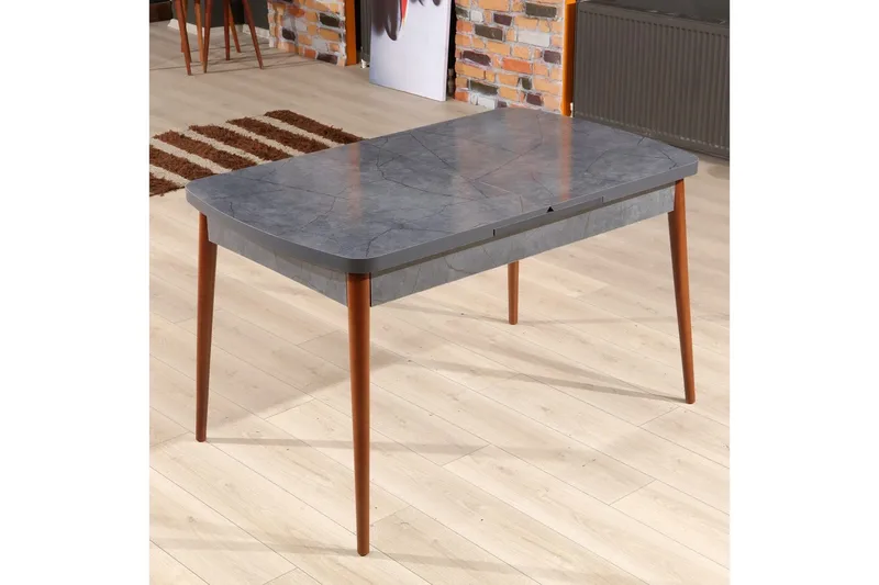 Evano Spisebord 132 cm Rektangulær, Antrasitt/Valnøtt