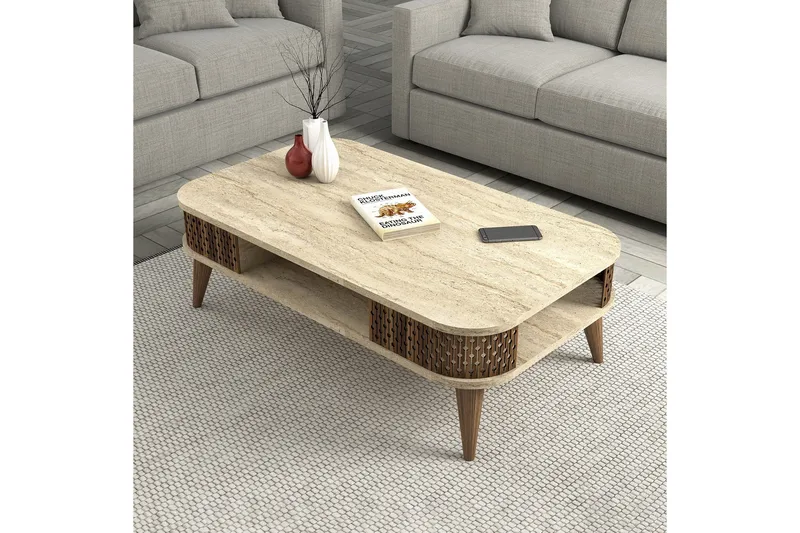 Eylul Sofabord 105 cm - Beige - Møbler - Bord - Sofabord