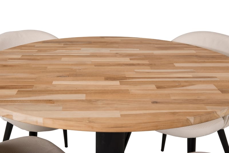 Ezra Matgruppe 100 cm Rund med 4 Sedavi Stoler - Beige - Møbler - Bord - Spisegrupper