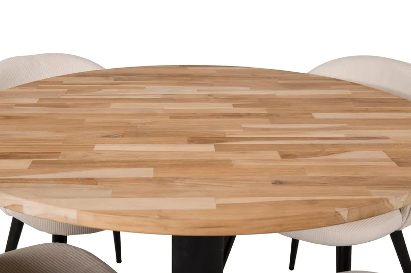 Ezra Matgruppe 100 cm Rund med 4 Sedavi Stoler - Beige - Møbler - Bord - Spisegrupper