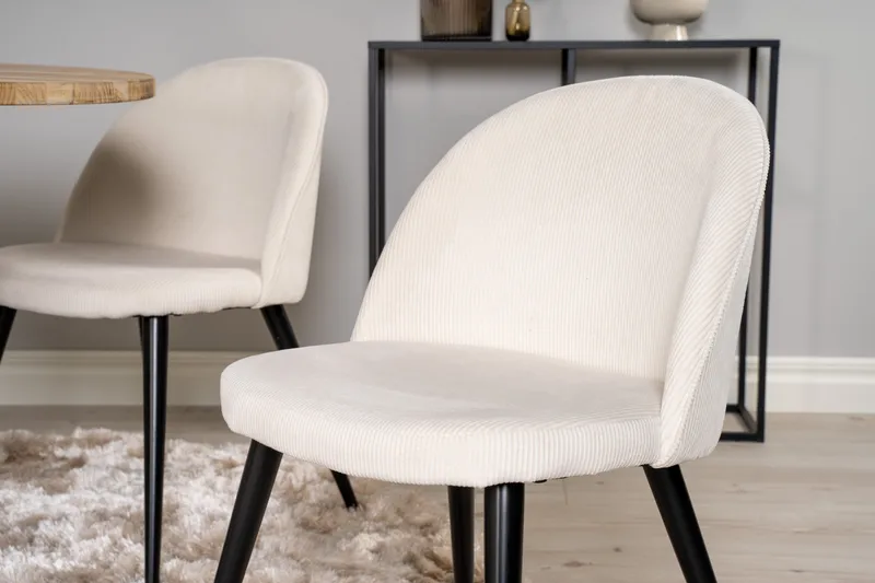 Ezra Matgruppe 100 cm Rund med 4 Sedavi Stoler - Beige - Møbler - Bord - Spisegrupper