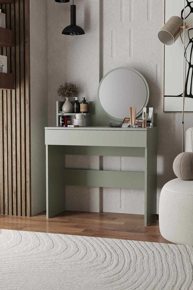 Fabrony sminkebord med speil 90 cm - Askgrønn - Møbler - Bord - Sminkebord & toalettbord