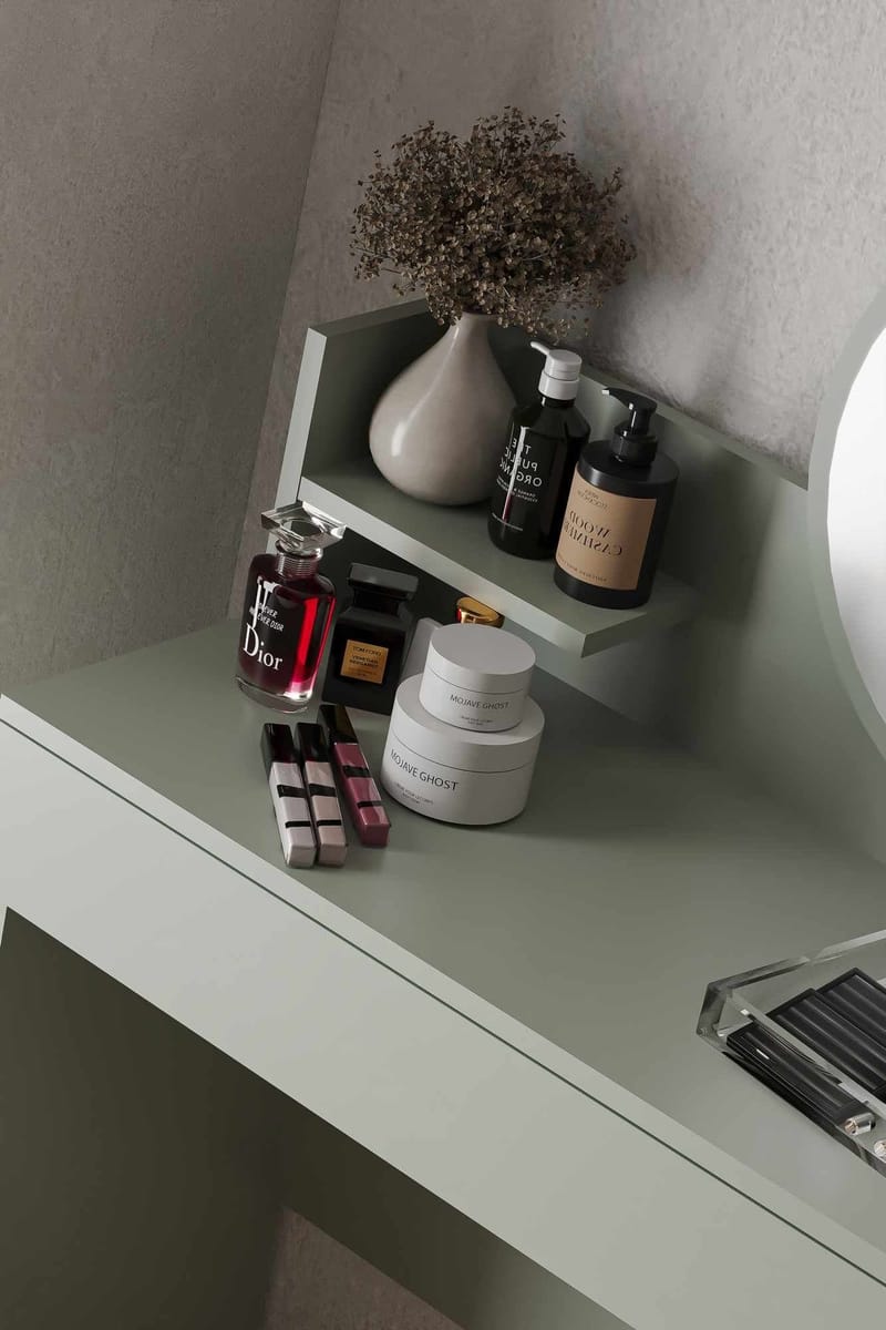 Fabrony sminkebord med speil 90 cm - Askgrønn - Møbler - Bord - Sminkebord & toalettbord