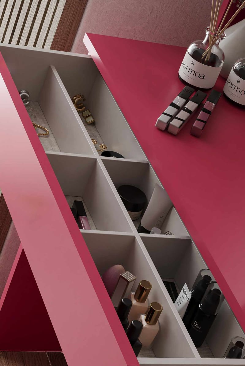 Fabrony sminkebord med speil 90 cm - Bringebær - Møbler - Bord - Sminkebord & toalettbord