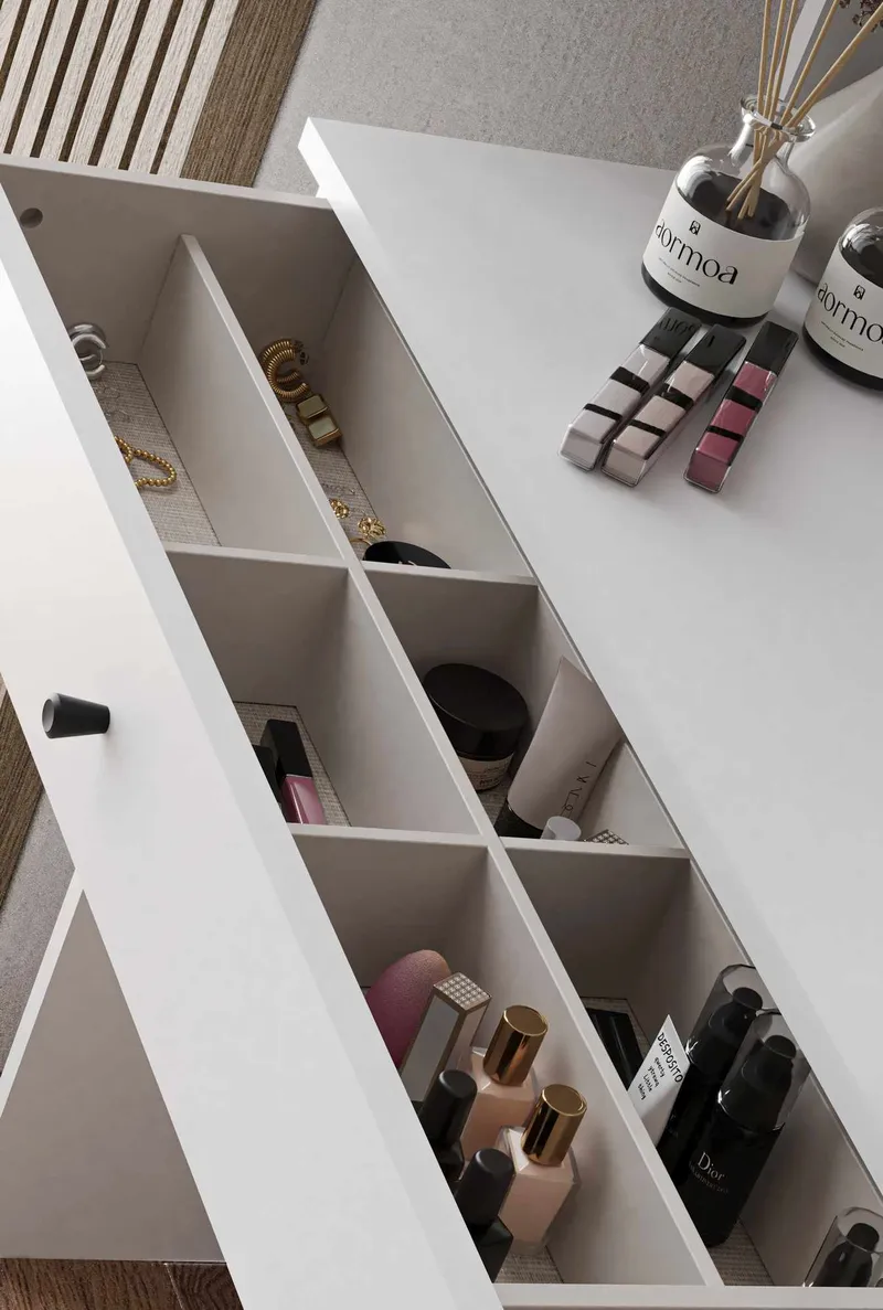 Fabrony sminkebord med speil 90 cm - Hvit - Møbler - Bord - Sminkebord & toalettbord