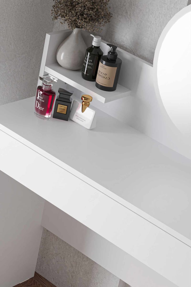 Fabrony sminkebord med speil 90 cm - Hvit - Møbler - Bord - Sminkebord & toalettbord