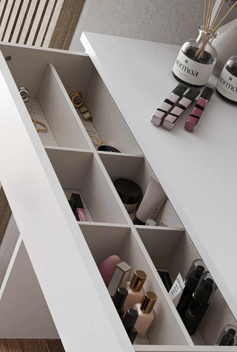 Fabrony sminkebord med speil 90 cm - Hvit - Møbler - Bord - Sminkebord & toalettbord