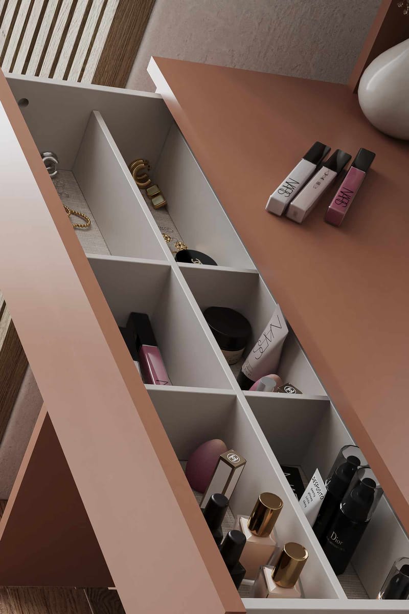 Fabrony sminkebord med speil 90 cm - Sepia - Møbler - Bord - Sminkebord & toalettbord