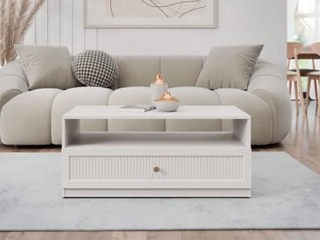 Fayric 100 cm Rektangulært Sofabord med Skuffer i Tre - Beige - Møbler - Bord - Sofabord