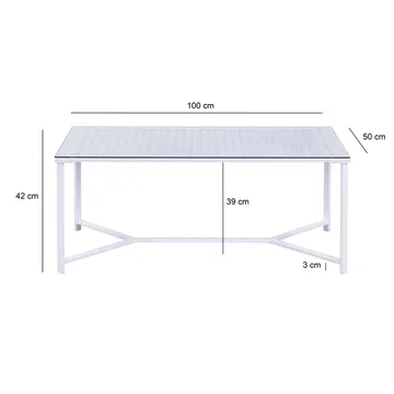 Fenara sofabord 100 cm - Gjennomsiktig og matt hvit - Møbler - Bord - Sofabord