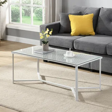 Fenara sofabord 100 cm - Gjennomsiktig og matt hvit - Møbler - Bord - Sofabord