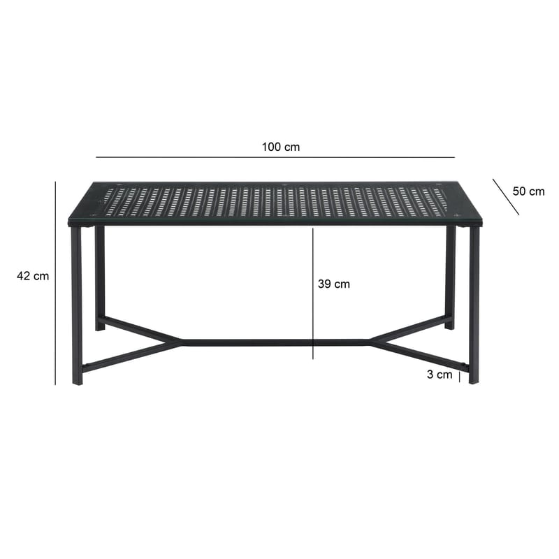 Fenara sofabord 100 cm - Gjennomsiktig og matt svart - Møbler - Bord - Sofabord