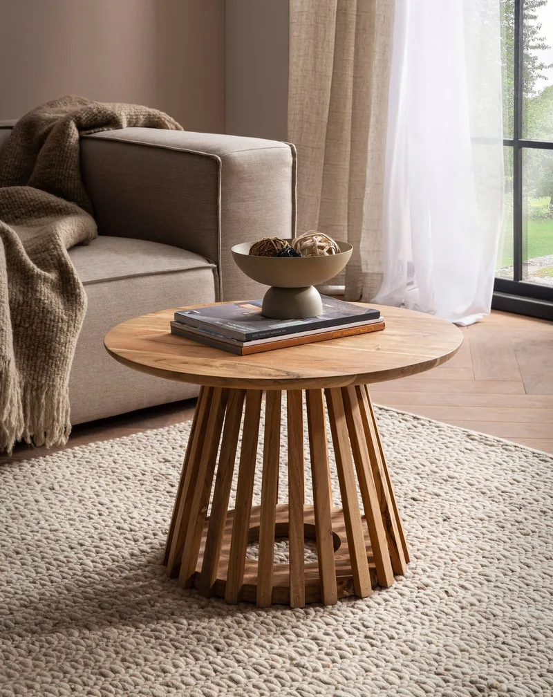 Feneri salongbord 60 cm rundt - Varm lysebrun - Møbler - Bord - Sofabord