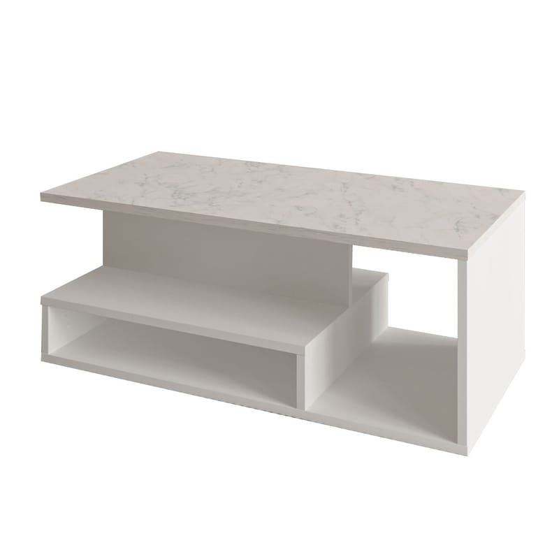 Fenlo Sofabord 90x35x44,8 cm - Hvit marmor - Møbler - Bord - Sofabord