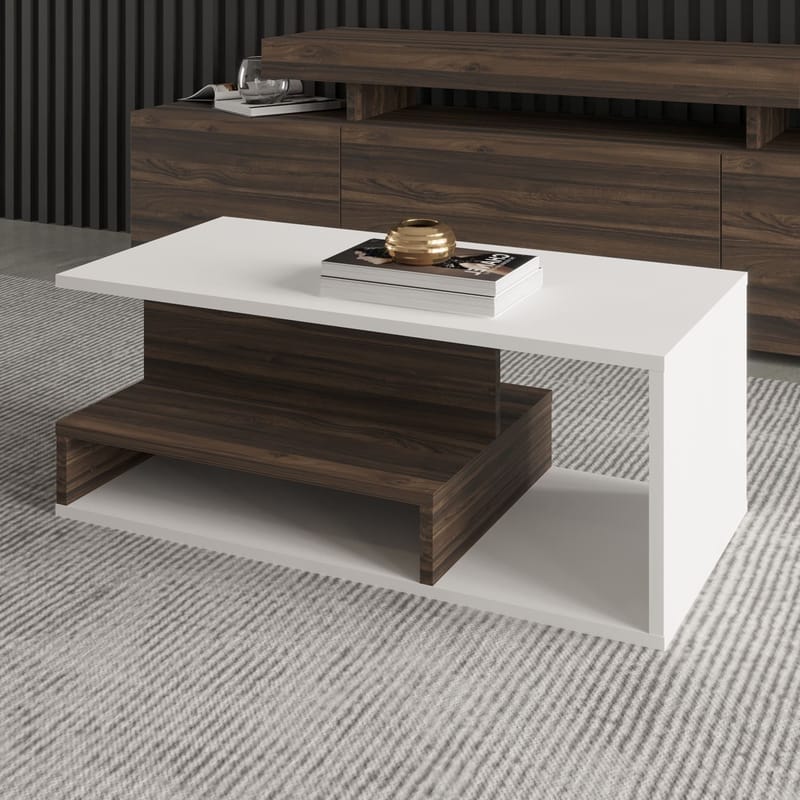 Fenlo Sofabord 90x35x44,8 cm - Hvit valnøtt - Møbler - Bord - Sofabord