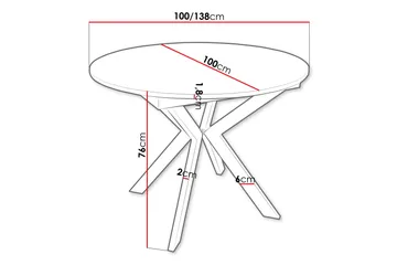 Ferrer Spisebord 138 cm - Svart/Beige - Møbler - Bord - Spisebord & kjøkkenbord