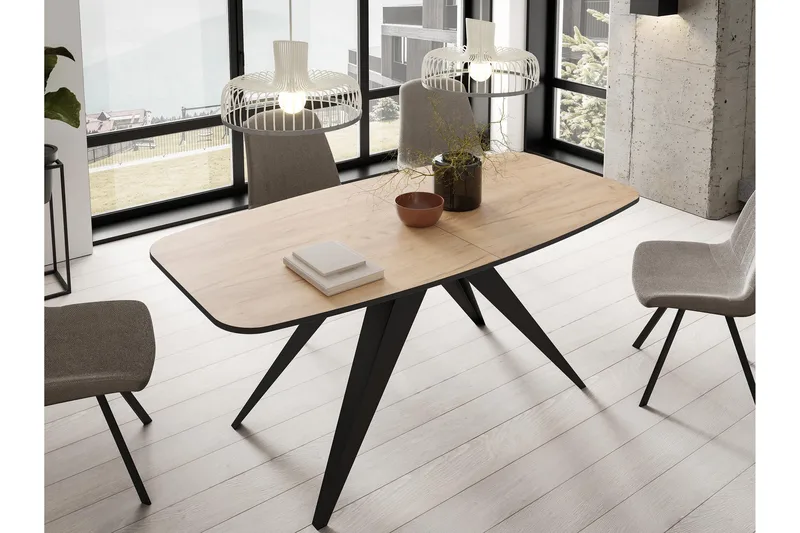 Ferro Spisebord 198 cm - Svart/Beige - Møbler - Bord - Spisebord & kjøkkenbord