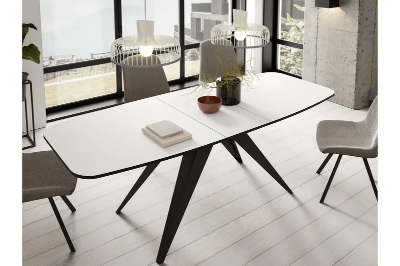 Ferro Spisebord 198 cm - Svart/Beige - Møbler - Bord - Spisebord & kjøkkenbord