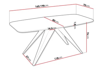 Ferro Spisebord 198 cm - Svart/Beige - Møbler - Bord - Spisebord & kjøkkenbord