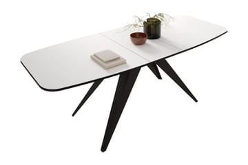 Ferro Uttrekkbart Rektangulært Spisebord 160 cm med Mørkt Tre- og Metallutseende - Svart - Møbler - Bord - Spisebord & kjøkkenbord