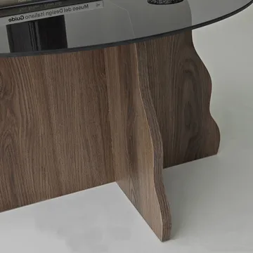 Fikret sofabord 75 cm rundt glass - Valnøtt og Røkt - Møbler - Bord - Sofabord