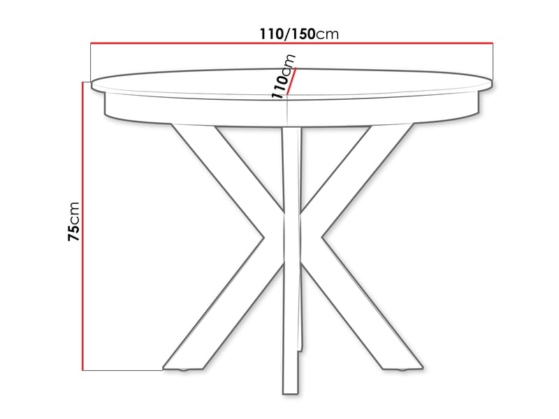 Fonti Spisebord 110 cm Rundt - Brun|svart - Møbler - Bord - Spisebord & kjøkkenbord
