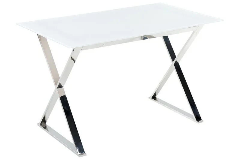 Foxter Spisebord 70x120 cm, Hvit/Sølv