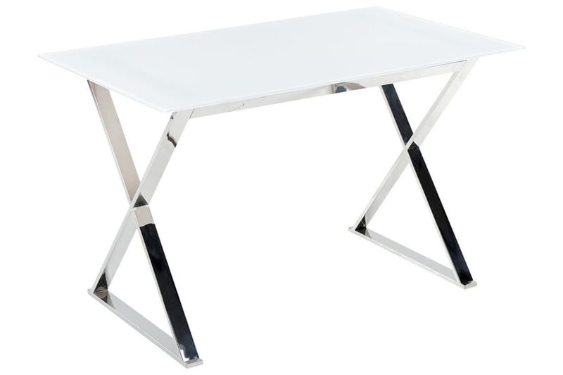 Foxter Spisebord 70x120 cm, Hvit/Sølv