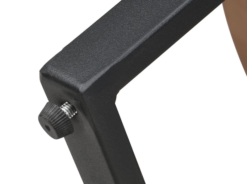 Fralor rundt salongbord 80 cm med trelook og metallben - treutseende / matt svart - Møbler - Bord - Sofabord