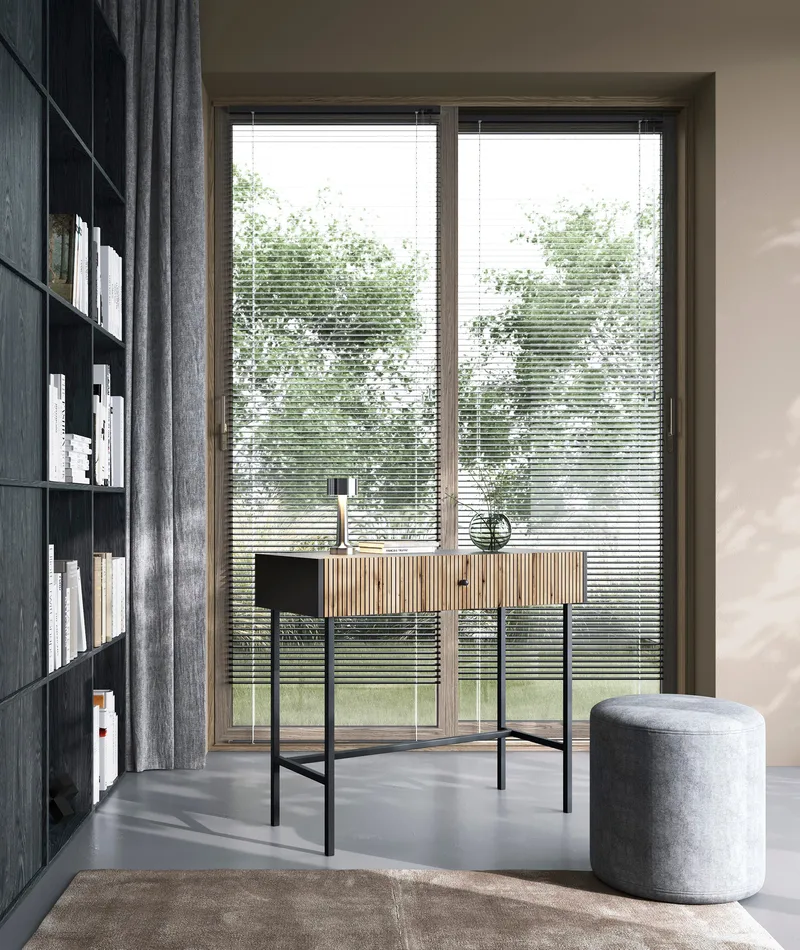 Francisca Sminkebord 93 cm - Svart/Eik - Møbler - Bord - Sminkebord & toalettbord