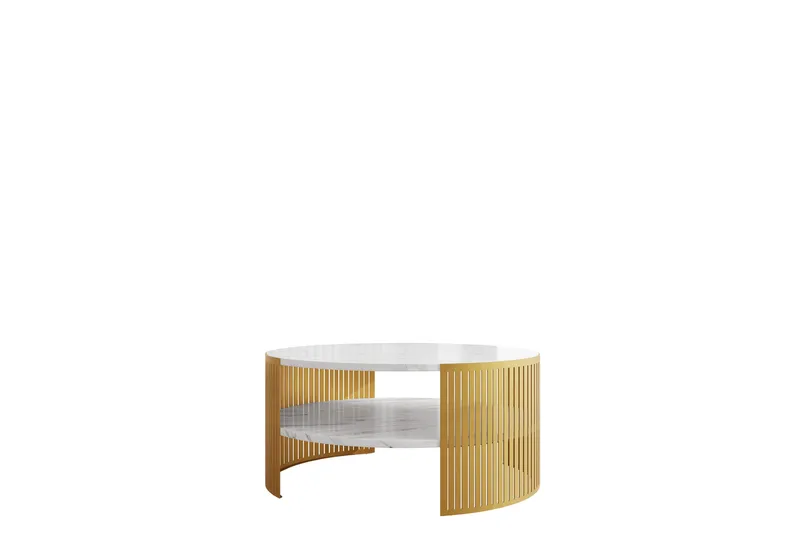 Friend Sofabord 75 cm, Gull/Hvit