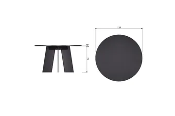 Fries Rundt Spisebord 129 cm med Eikeplate - Svart - Møbler - Bord - Spisebord & kjøkkenbord