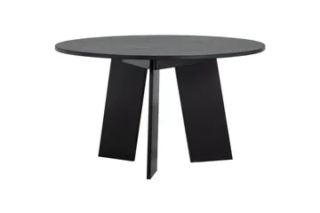 Fries Rundt Spisebord 129 cm med Eikeplate - Svart - Møbler - Bord - Spisebord & kjøkkenbord