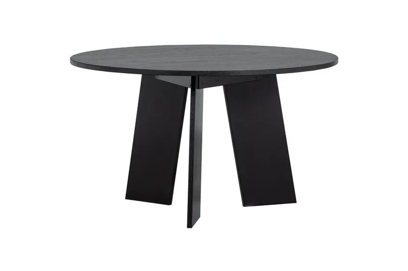 Fries Rundt Spisebord 129 cm med Eikeplate, Svart
