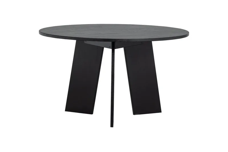 Fries Rundt Spisebord 129 cm med Eikeplate - Svart - Møbler - Bord - Spisebord & kjøkkenbord