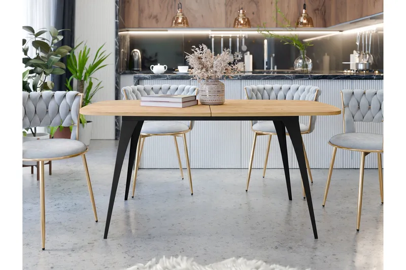 Fritzger Spisebord 198 cm - Svart/Beige - Møbler - Bord - Spisebord & kjøkkenbord