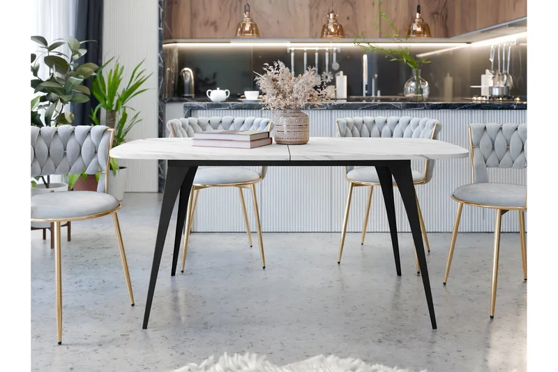 Fritzger Spisebord 198 cm - Svart/Hvit - Møbler - Bord - Spisebord & kjøkkenbord